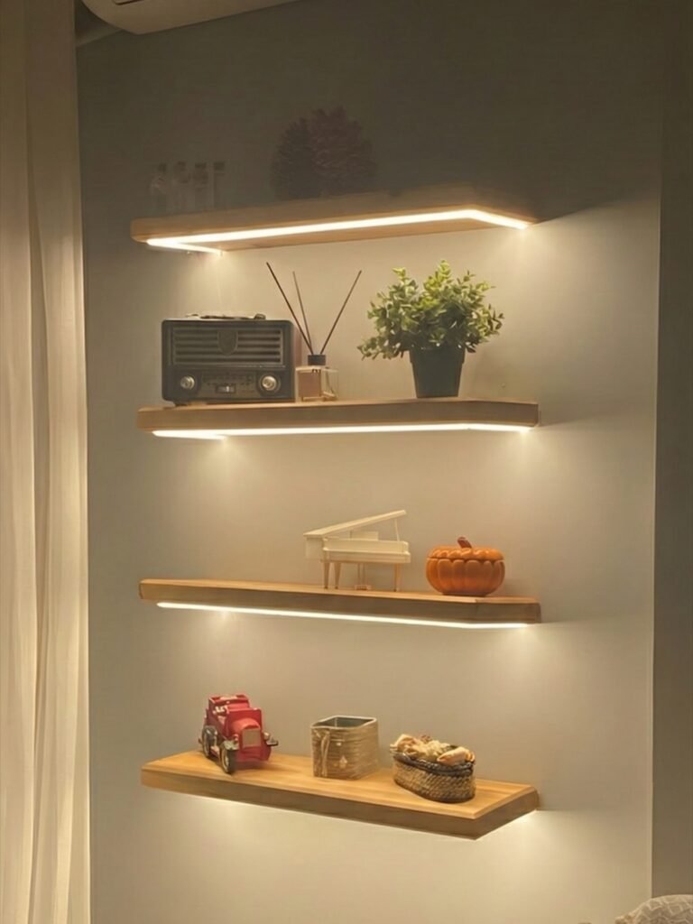Lighted Floating Shelves