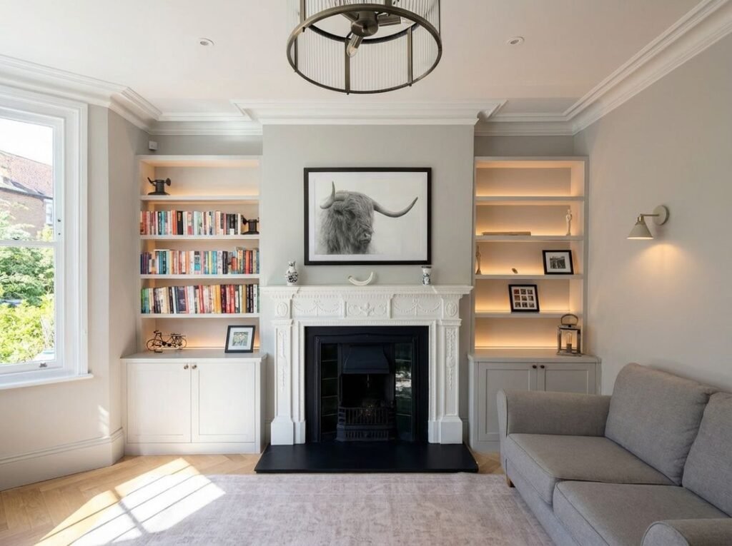 Balanced Fireplace Shelves