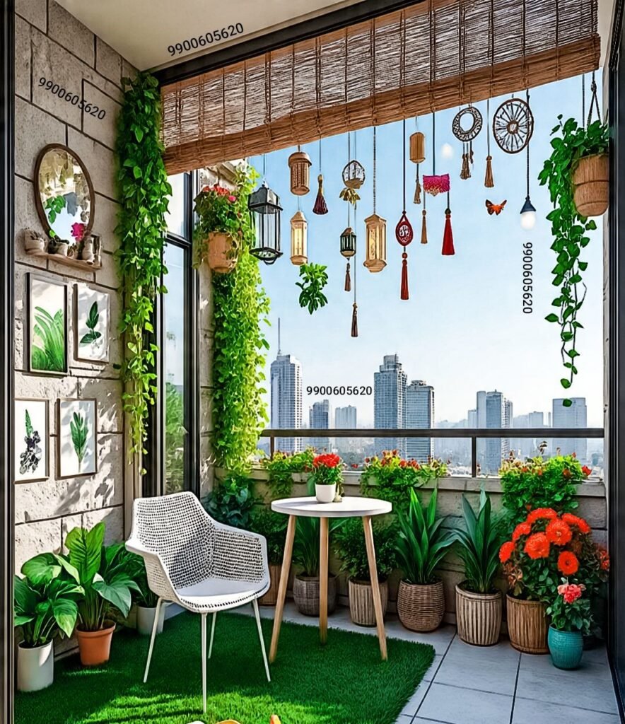 Balcony Style Green Porch