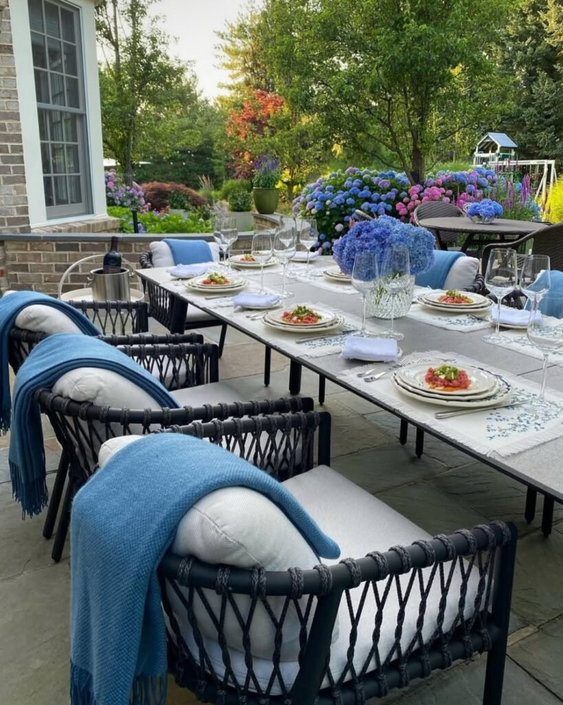  Blue Accent Patio Table