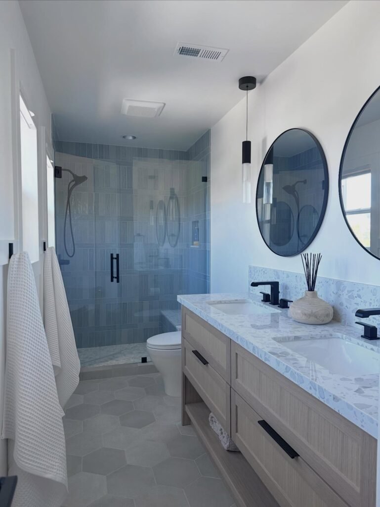 Blue Glass Shower Style