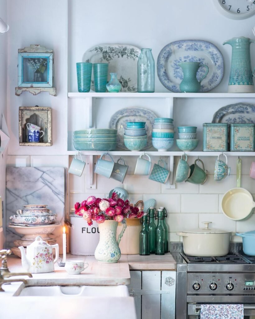 Blue Vintage Shelf Display