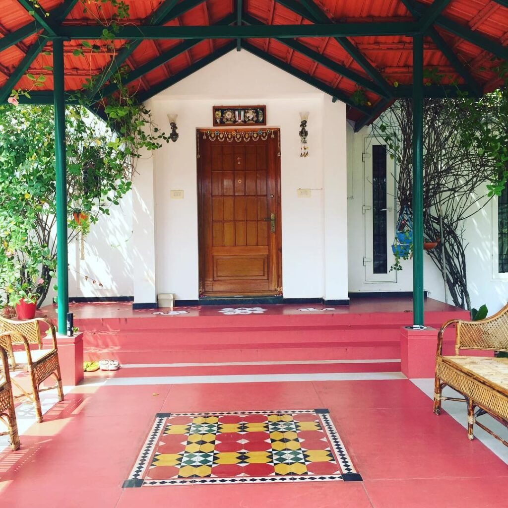 Bold Red Floor Porch