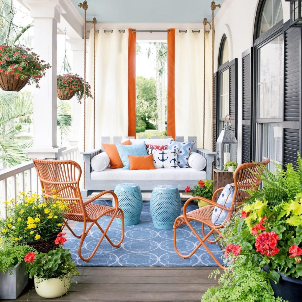 Bright Coastal Porch Setup