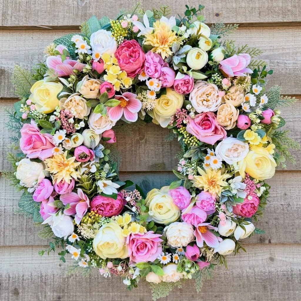 Bright Spring Flower Wreath