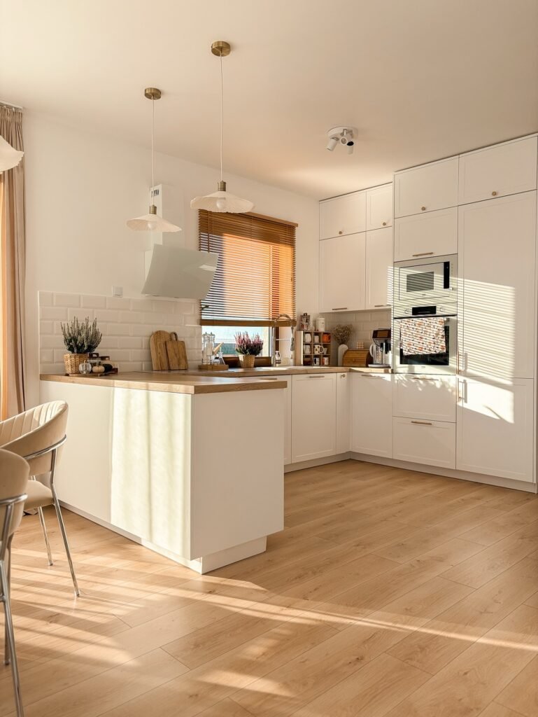 Bright White Corner Kitchen