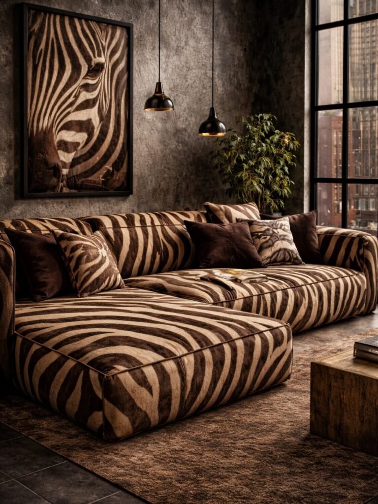 Brown Zebra Sectional