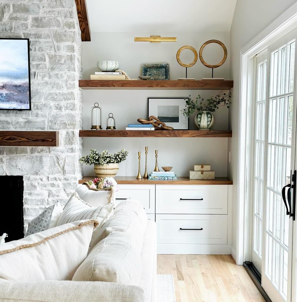 Built-In Shelves With Storage