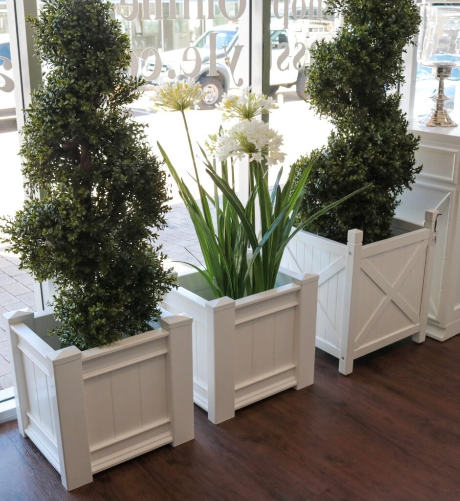 Classic White Planter Boxes