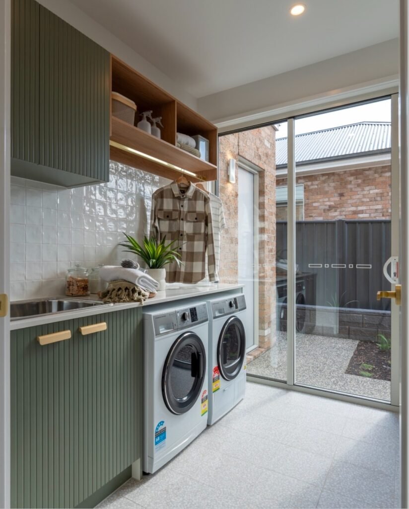 Coastal Laundry Bathroom