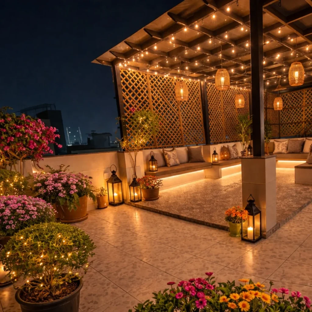 Covered Terrace Lantern Glow