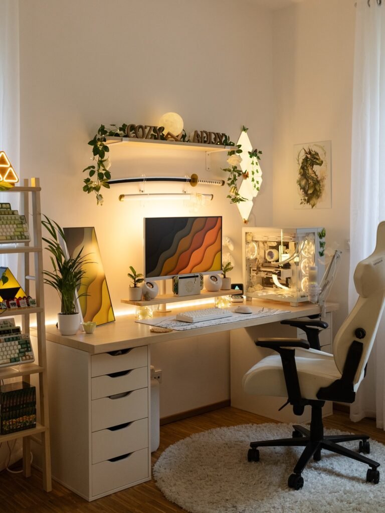 Cozy White Gaming Corner