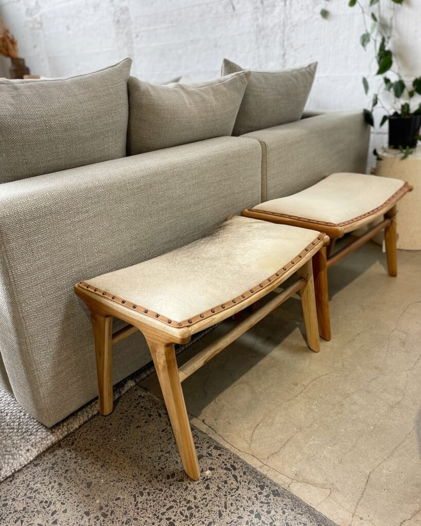 Curved Wooden Accent Bench