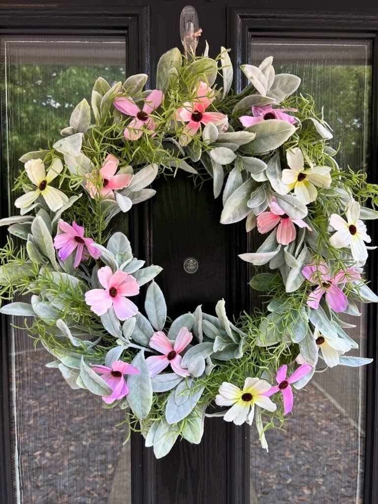 Daisy And Lambs Ear Wreath