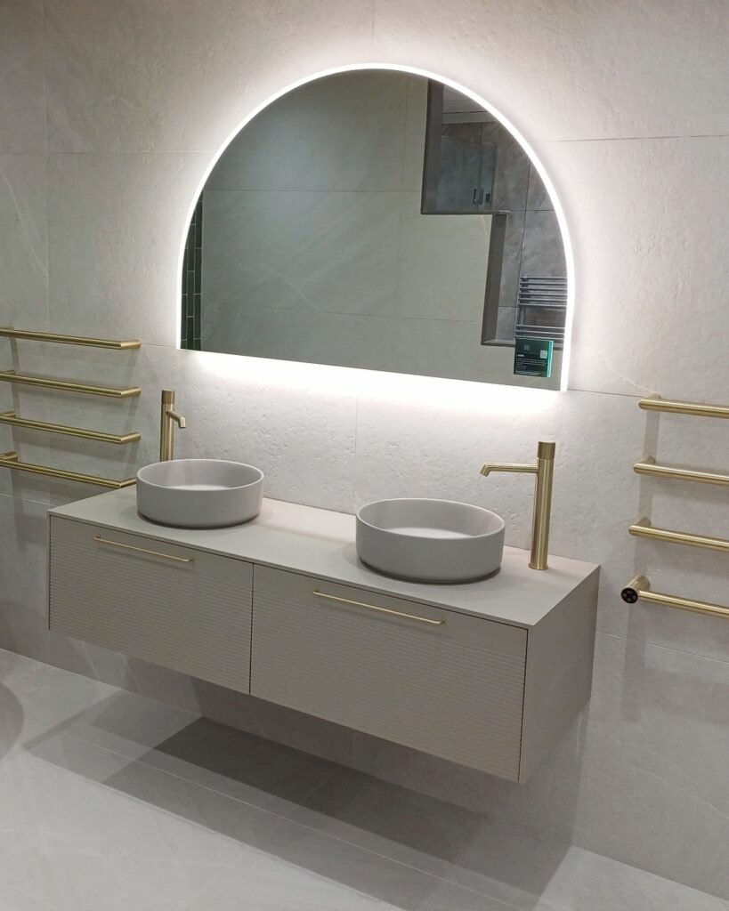 Double Vanity Arc Mirror