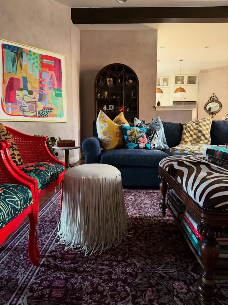 Eclectic Zebra Ottoman