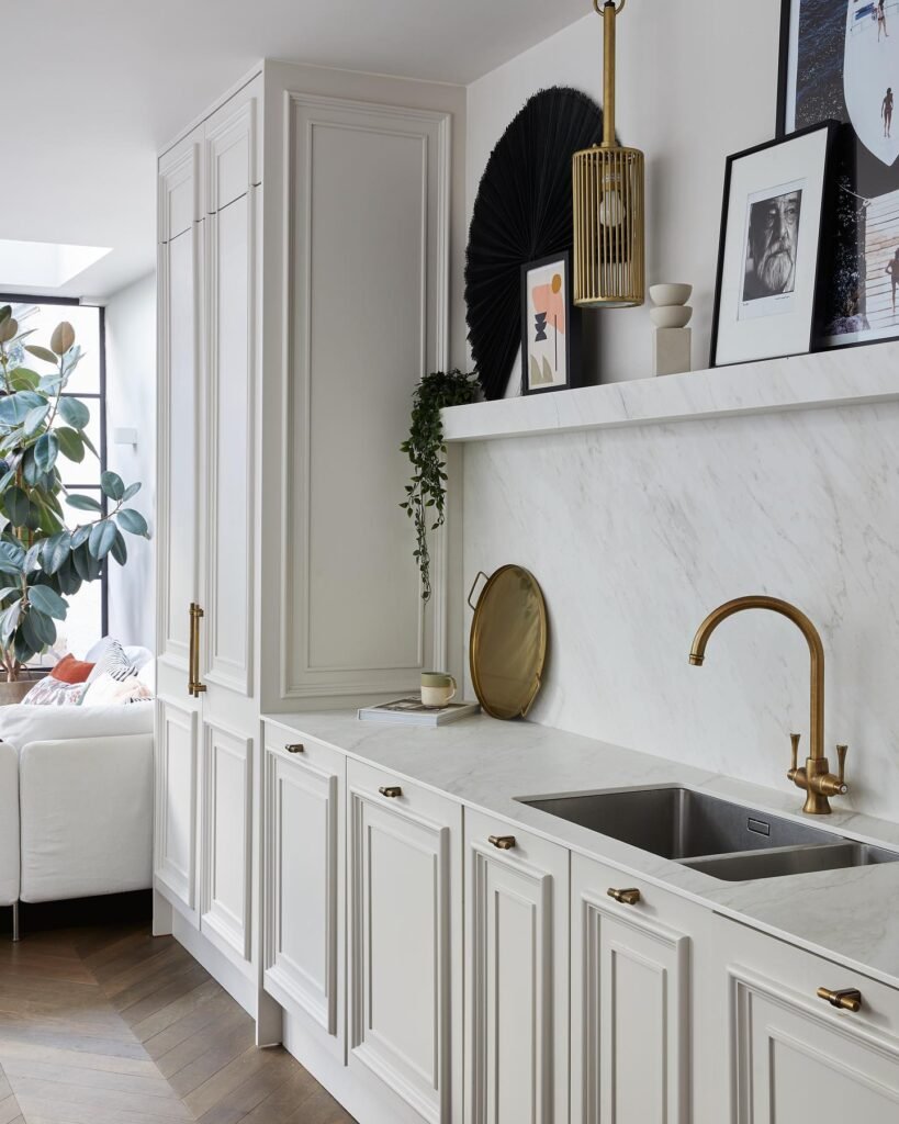 Elegant White And Brass