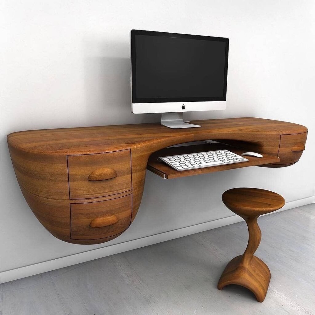 Floating Curved Wooddesk
