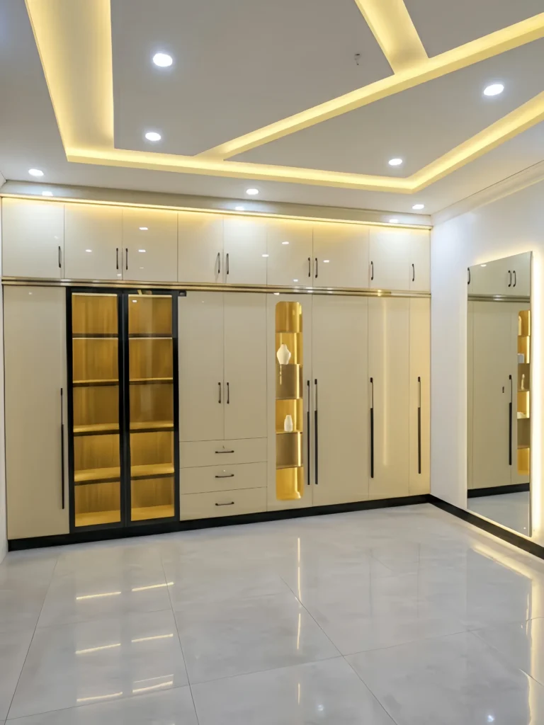 Glossy Full Wall Wardrobe