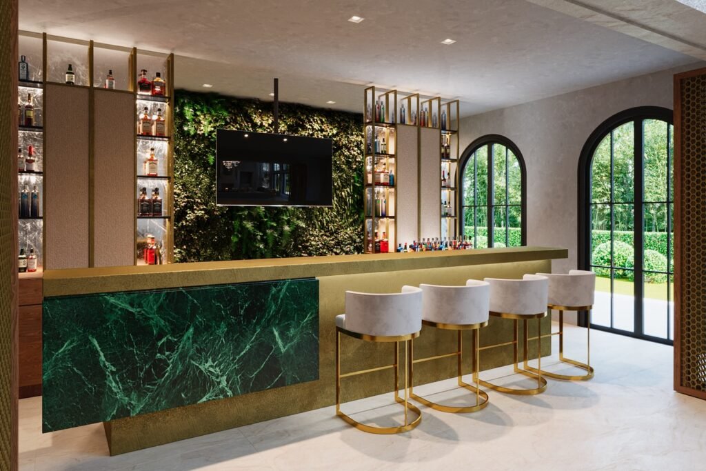 Luxe Green Marble Bar