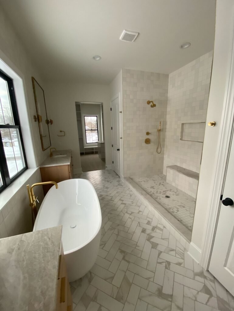 Marble Herringbone Floor