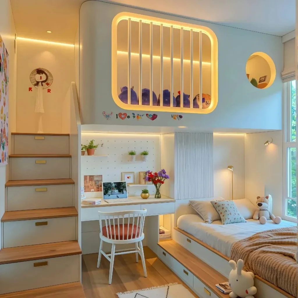 Modern Built In Bunk Room