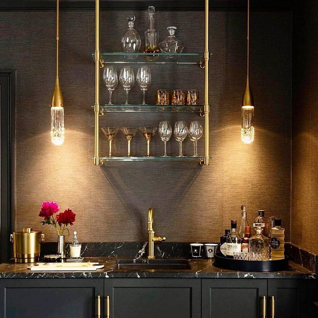 Moody Glass Shelf Bar