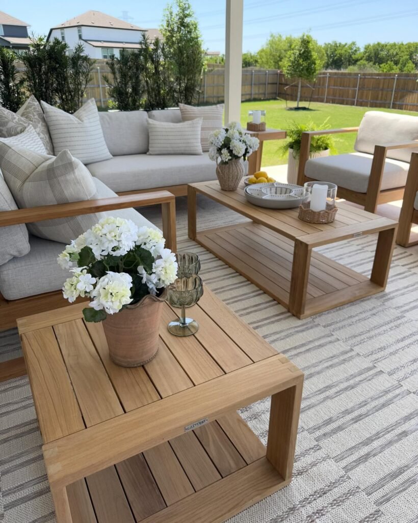 Natural Wood Layered Table