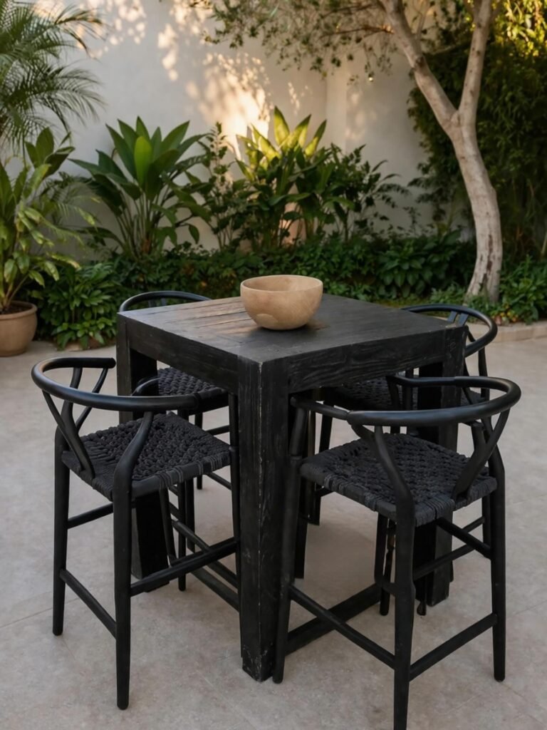 Black Square Conversation Table