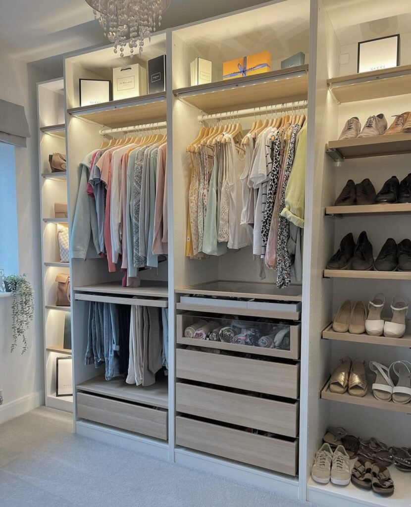 Open Wardrobe With Shoe Shelves