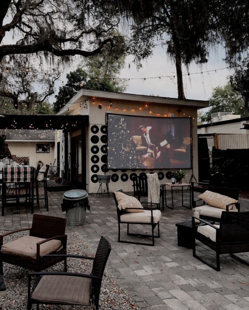 Patio Wall Movie Setup