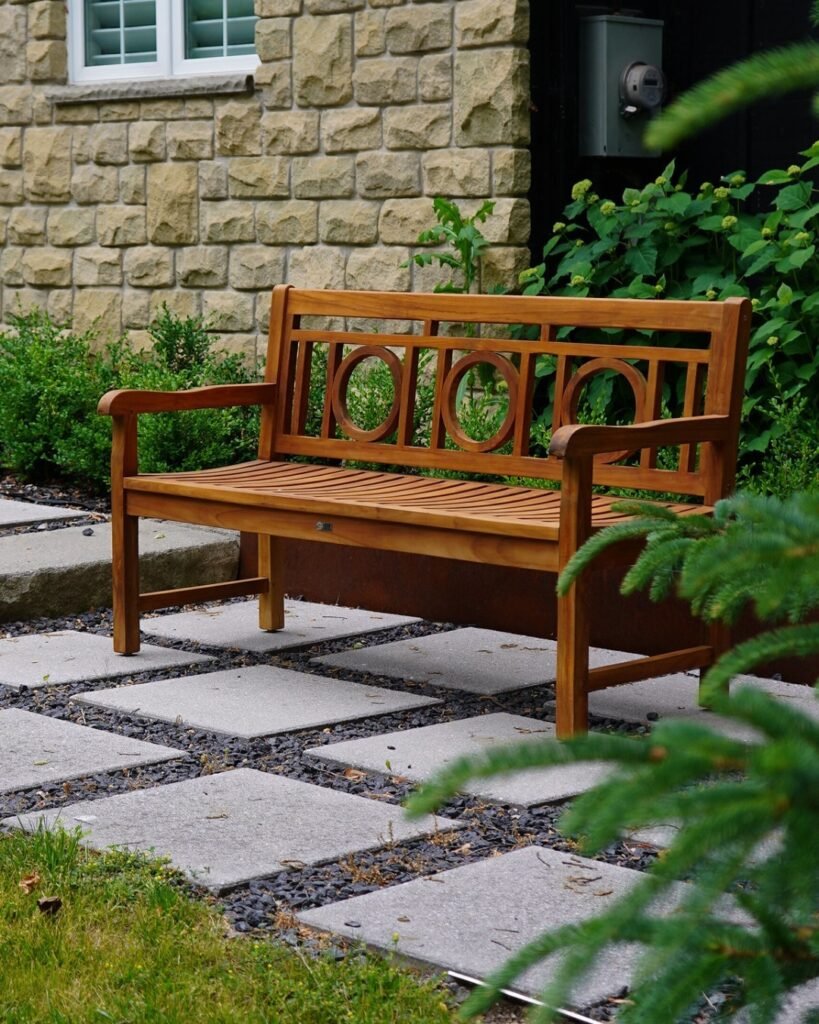 Patterned Back Bench