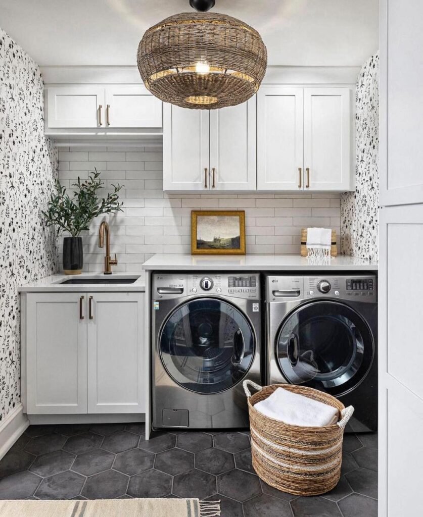 Patterned Laundry Room