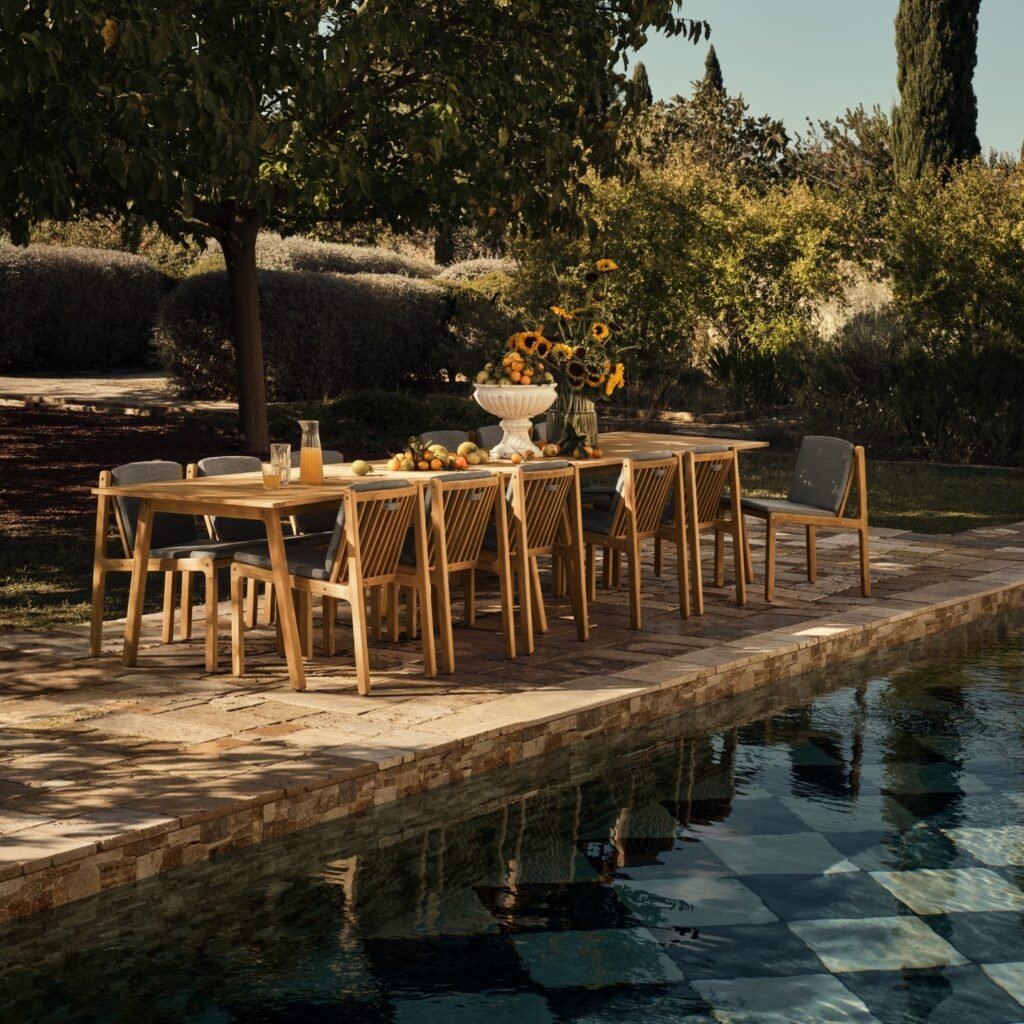 Poolside Wood Table