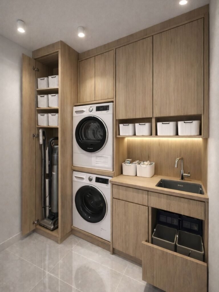 Modern Built-In Laundry Storage