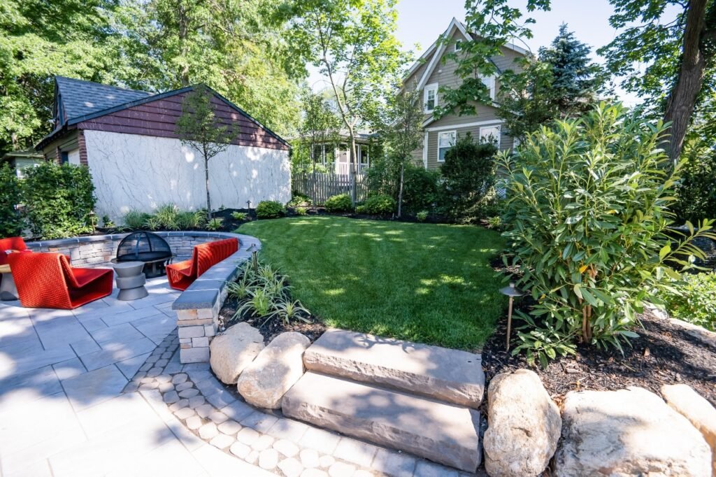 Raised Lawn With Patio