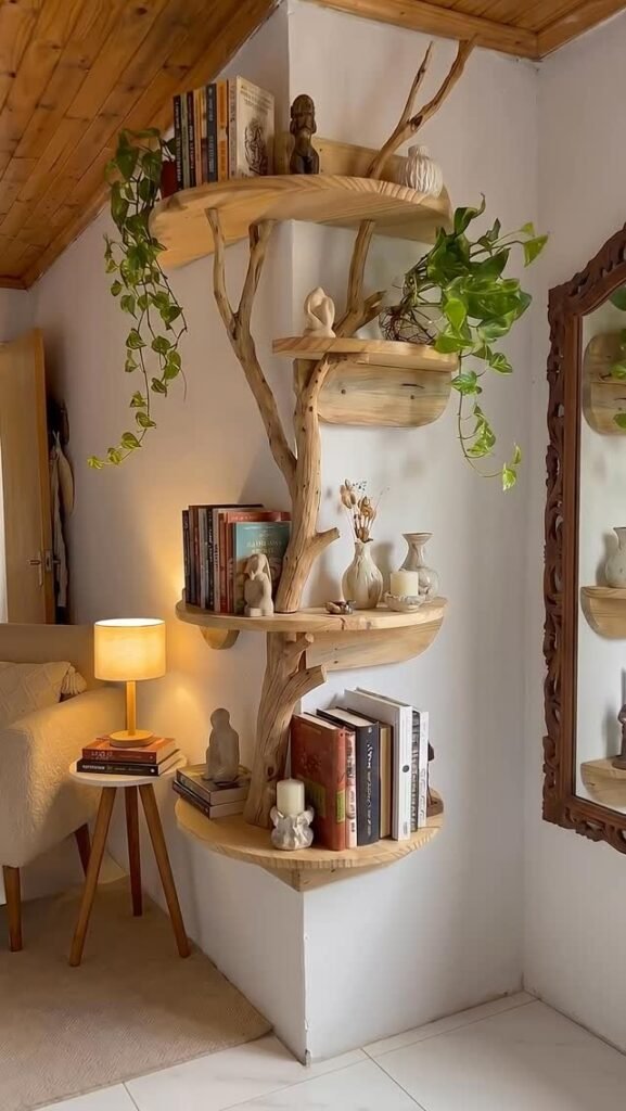 Rustic Branch Shelves