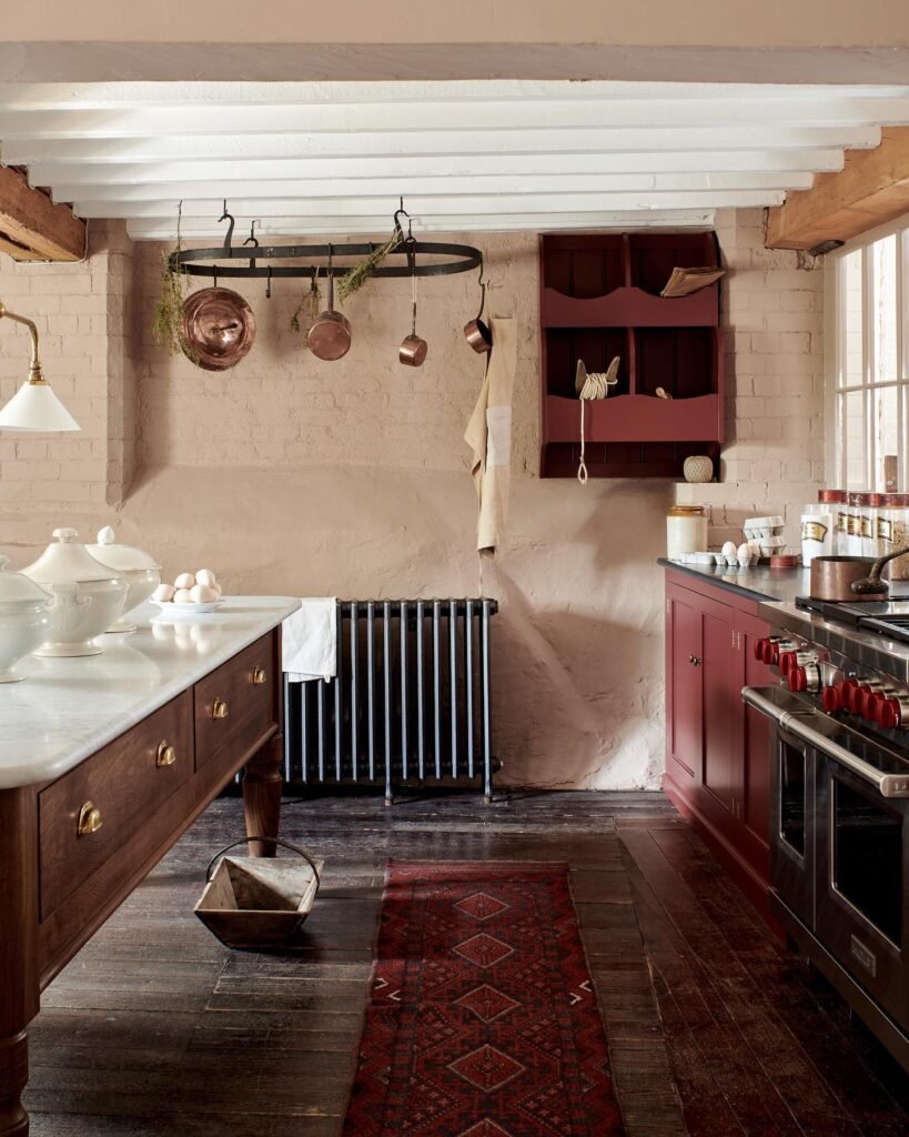 Rustic Red Accent Kitchen