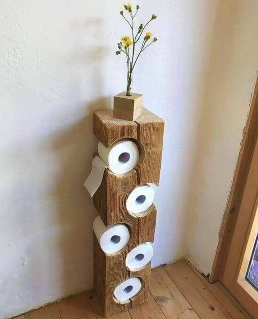 Rustic Wooden Roll Tower