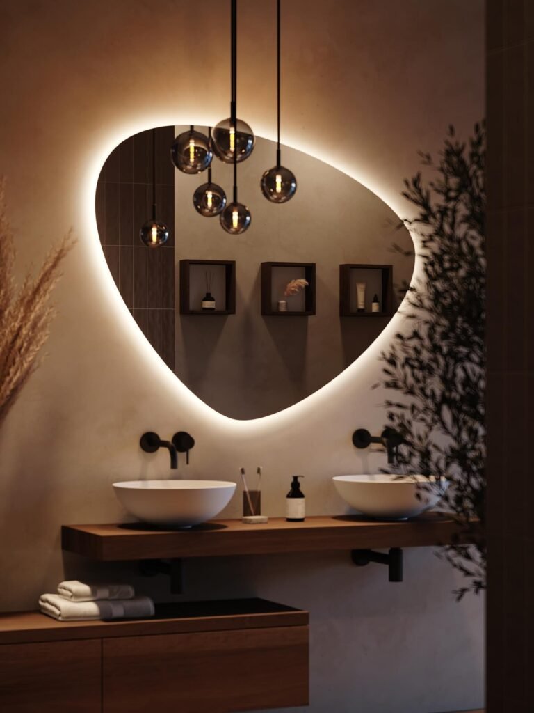Sculptural Backlit Mirror