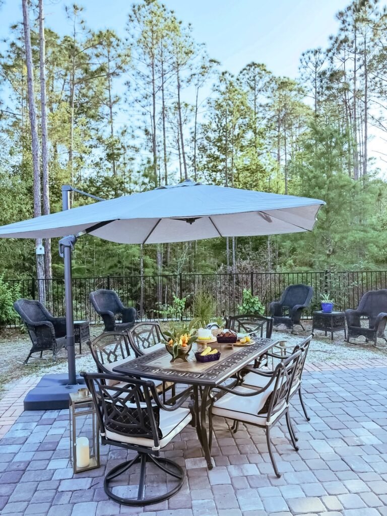 Shaded Patio Table