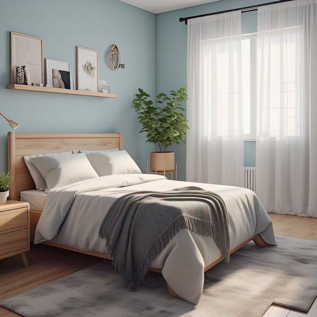 Simple Blue And Wood