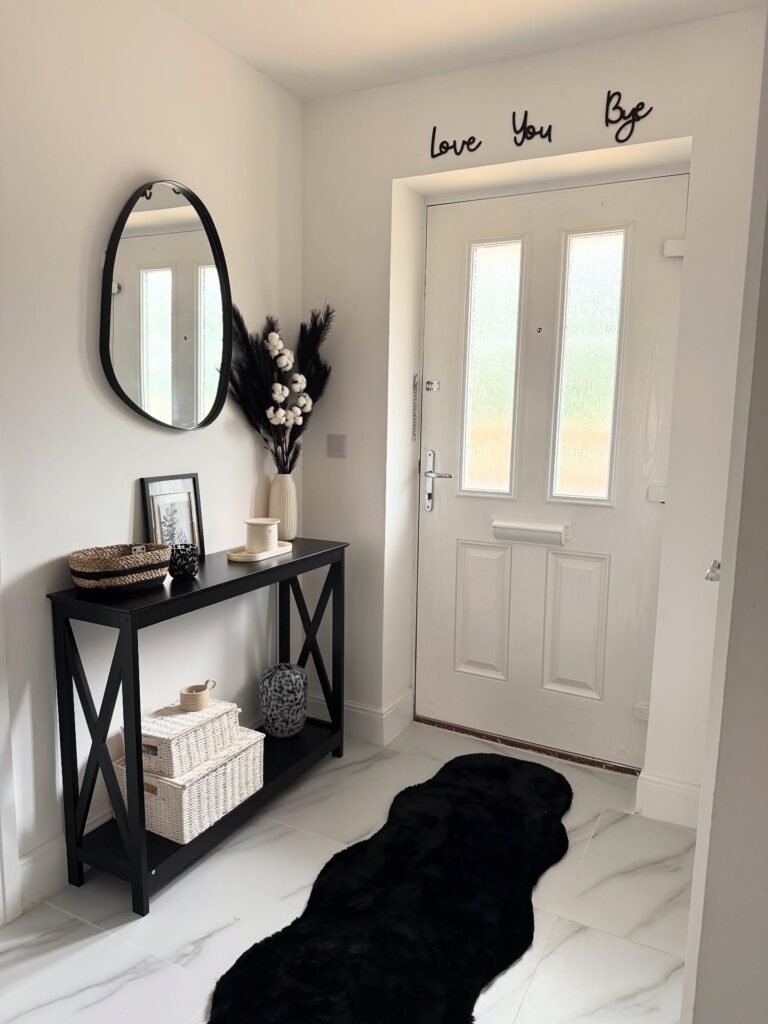 Slim Black Entryway Table