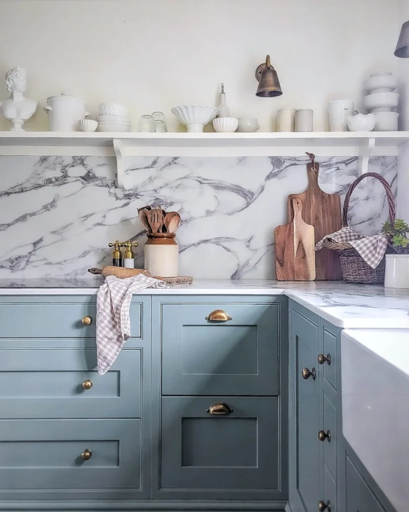 Soft Blue Cabinet Corner