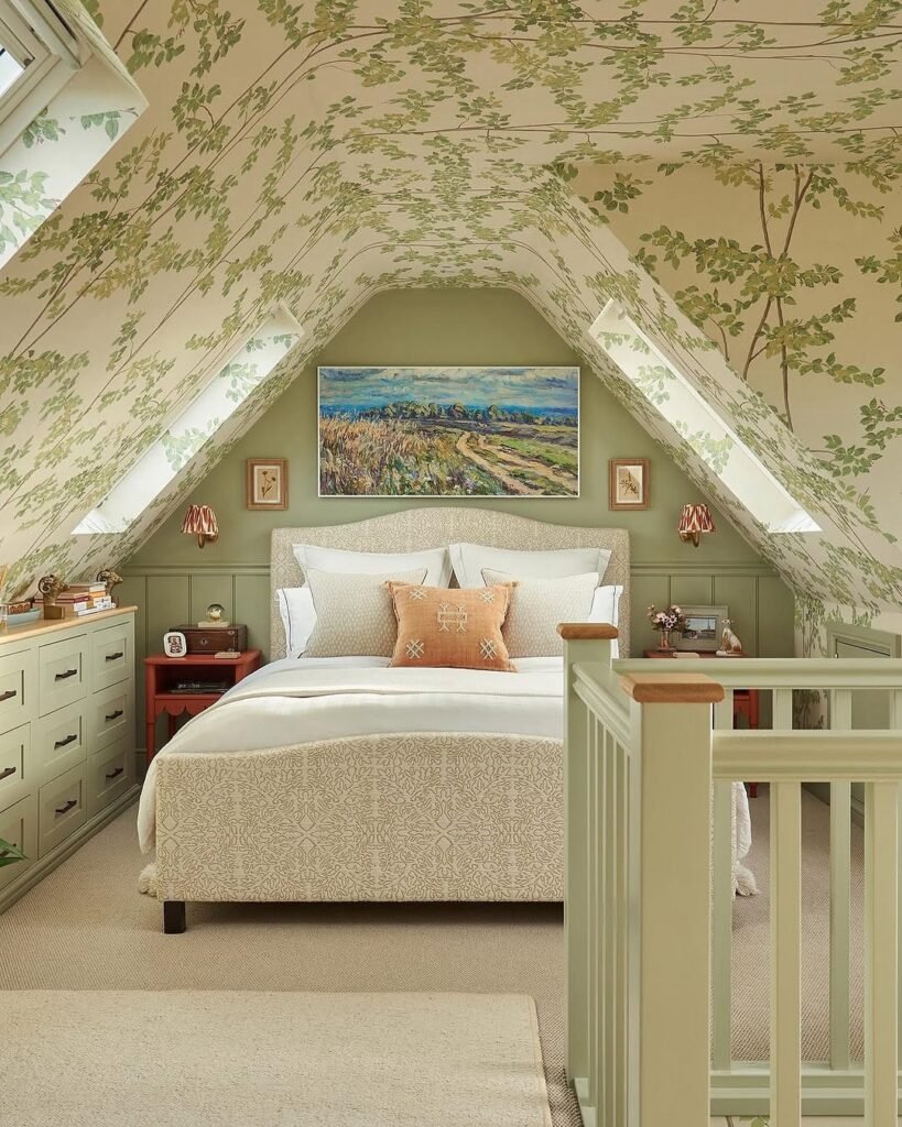 Soft Green Attic Retreat
