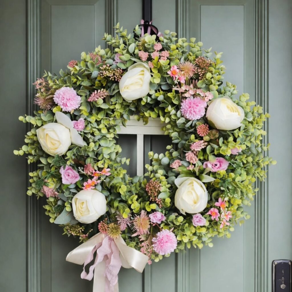 Soft Green Rose Wreath