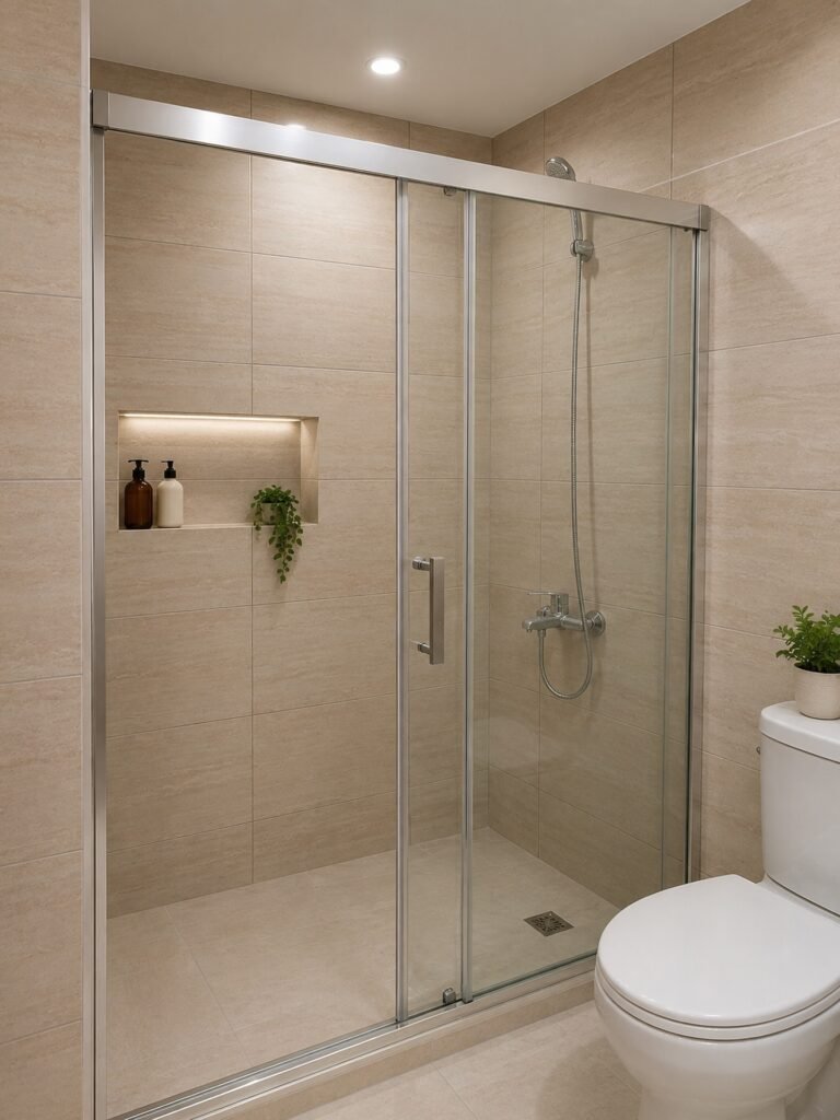 Beige Glass Shower