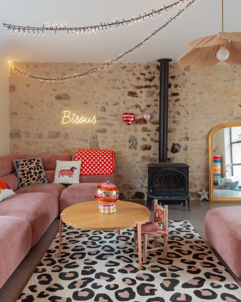 Soft Pink Leopard Rug