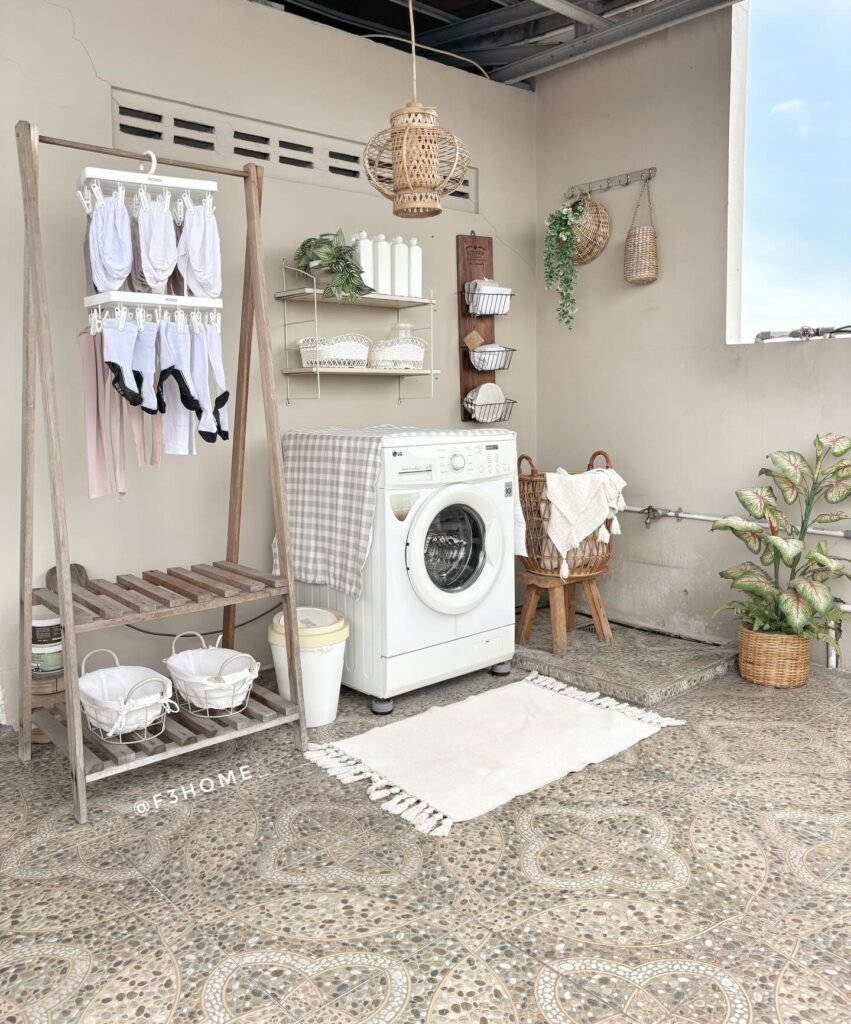 Cozy Boho Laundry Area