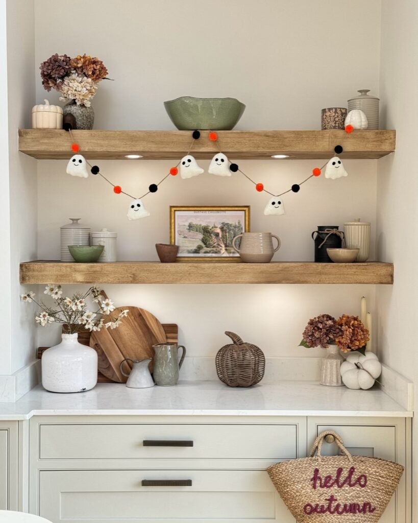 Subtle Halloween Shelf Decor